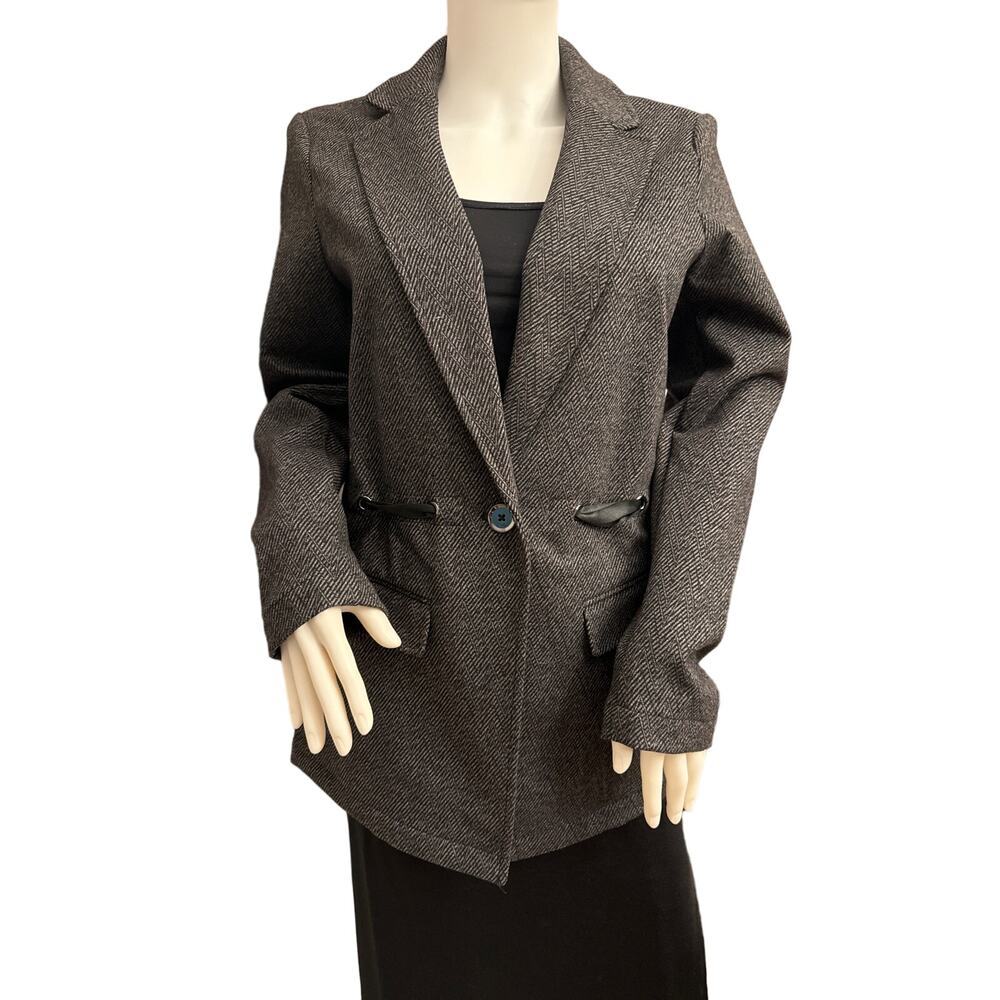 White House Black Market Charcoal Herringbone Blazer